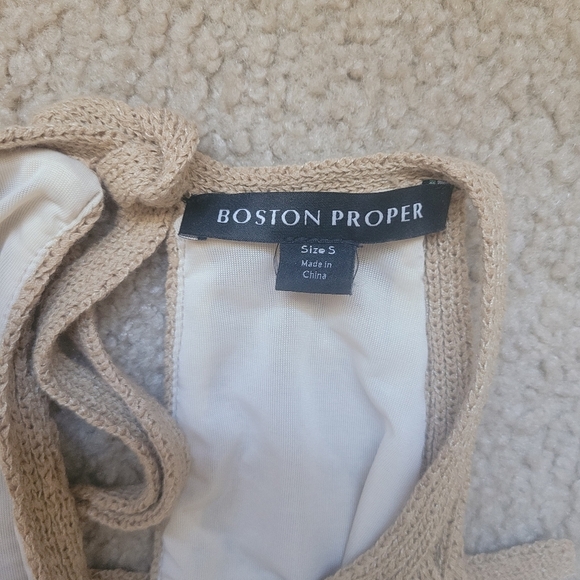 Boston Proper Crochet Maxi Dress. Small. Tan. - Picture 9 of 10